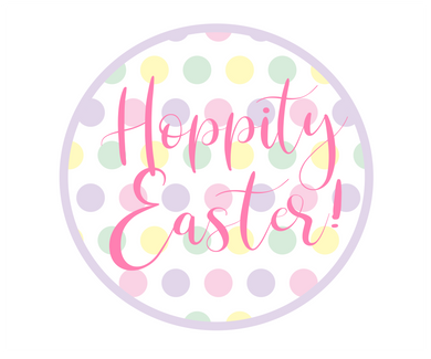 Hoppity Easter Polka Dot Purple Package Tags - Dots and Bows Designs