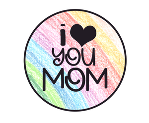I Heart You Mom Rainbow Package Tags - Dots and Bows Designs