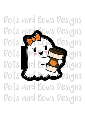 Coffee Ghost Cutter - Dots and Bows Designs