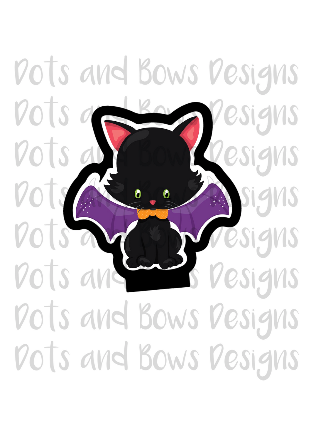 Bat Cat Cutter - Dots and Bows Designs