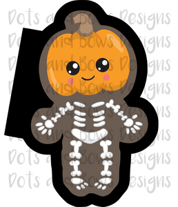 Pumpkin Skeleton Cutter - Dots and Bows Designs