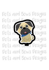 Pug Cutter - Dots and Bows Designs