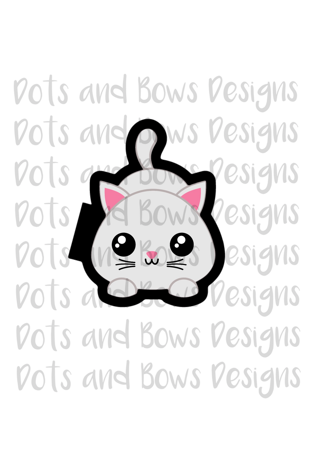 Playful Kitty Cutter - Dots and Bows Designs