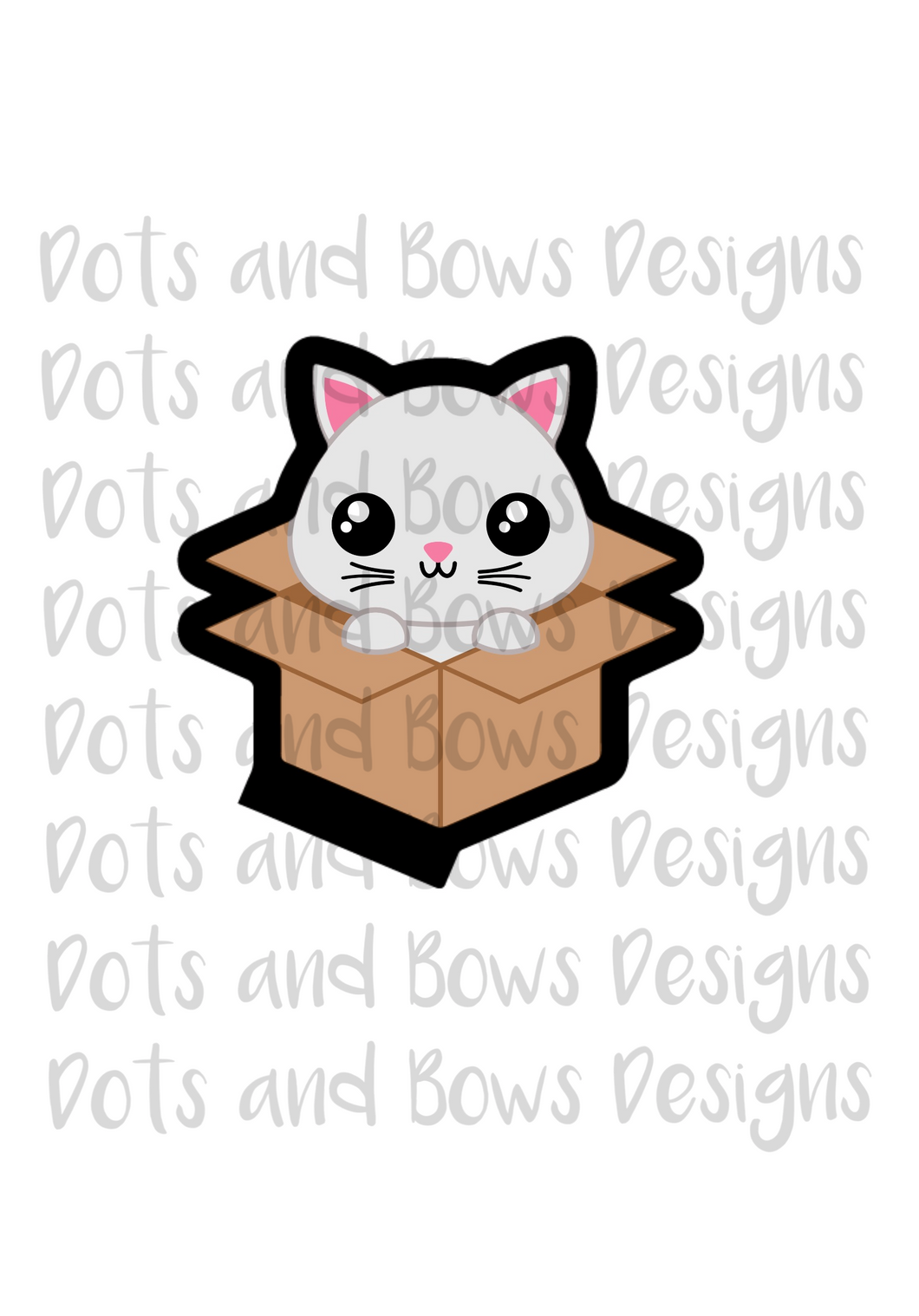 Kitty in Box Cutter - Dots and Bows Designs