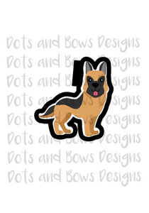 German Shepherd Cutter - Dots and Bows Designs