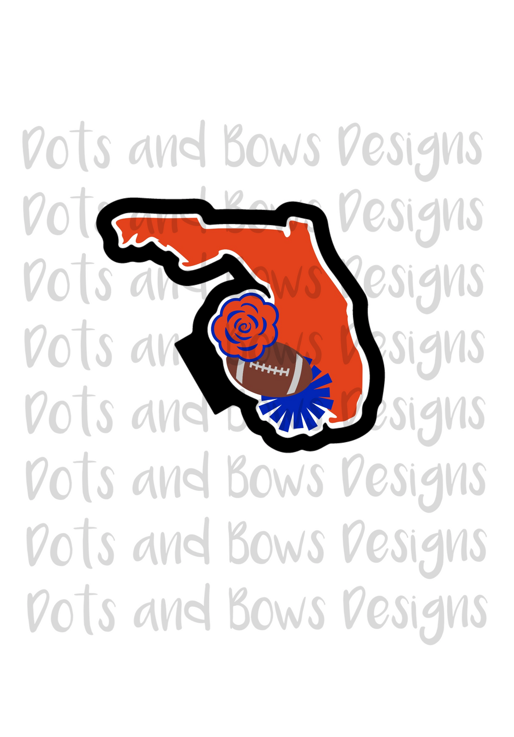 Florida Football Cutter - Dots and Bows Designs