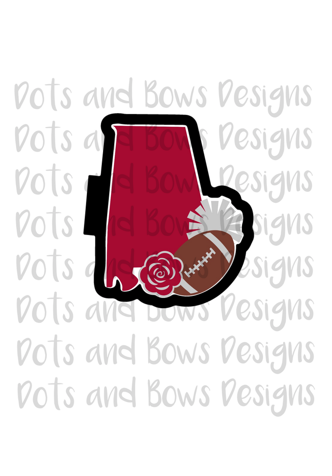 Alabama Football Cutter - Dots and Bows Designs