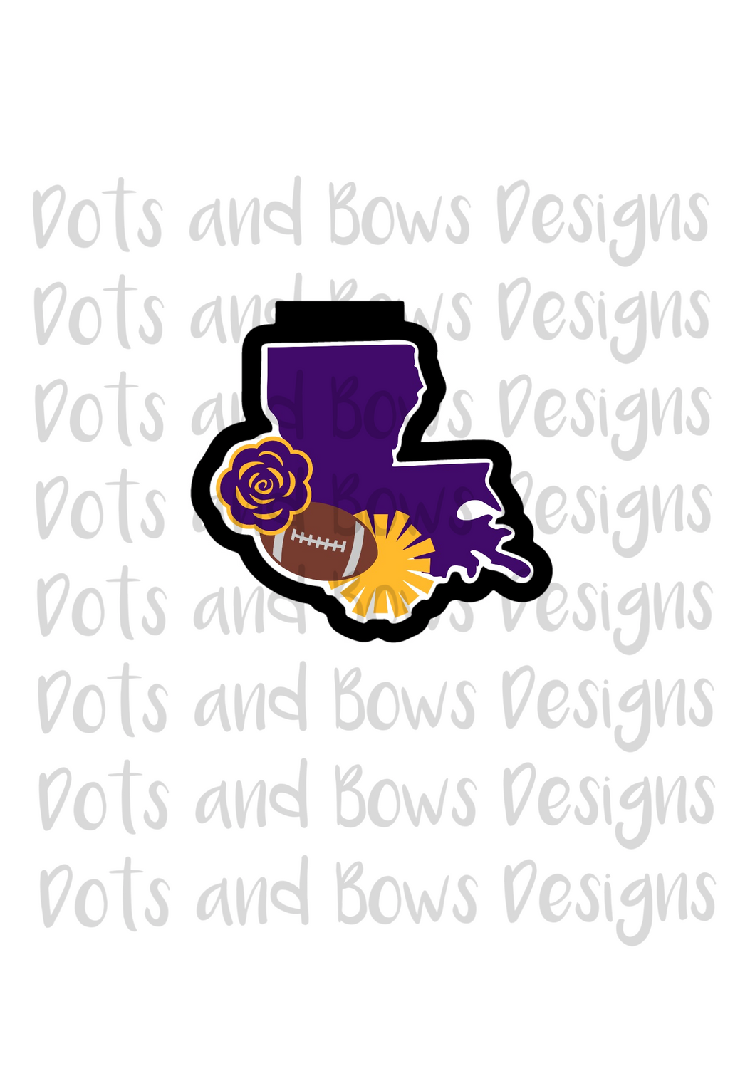 Louisiana Football Cutter - Dots and Bows Designs