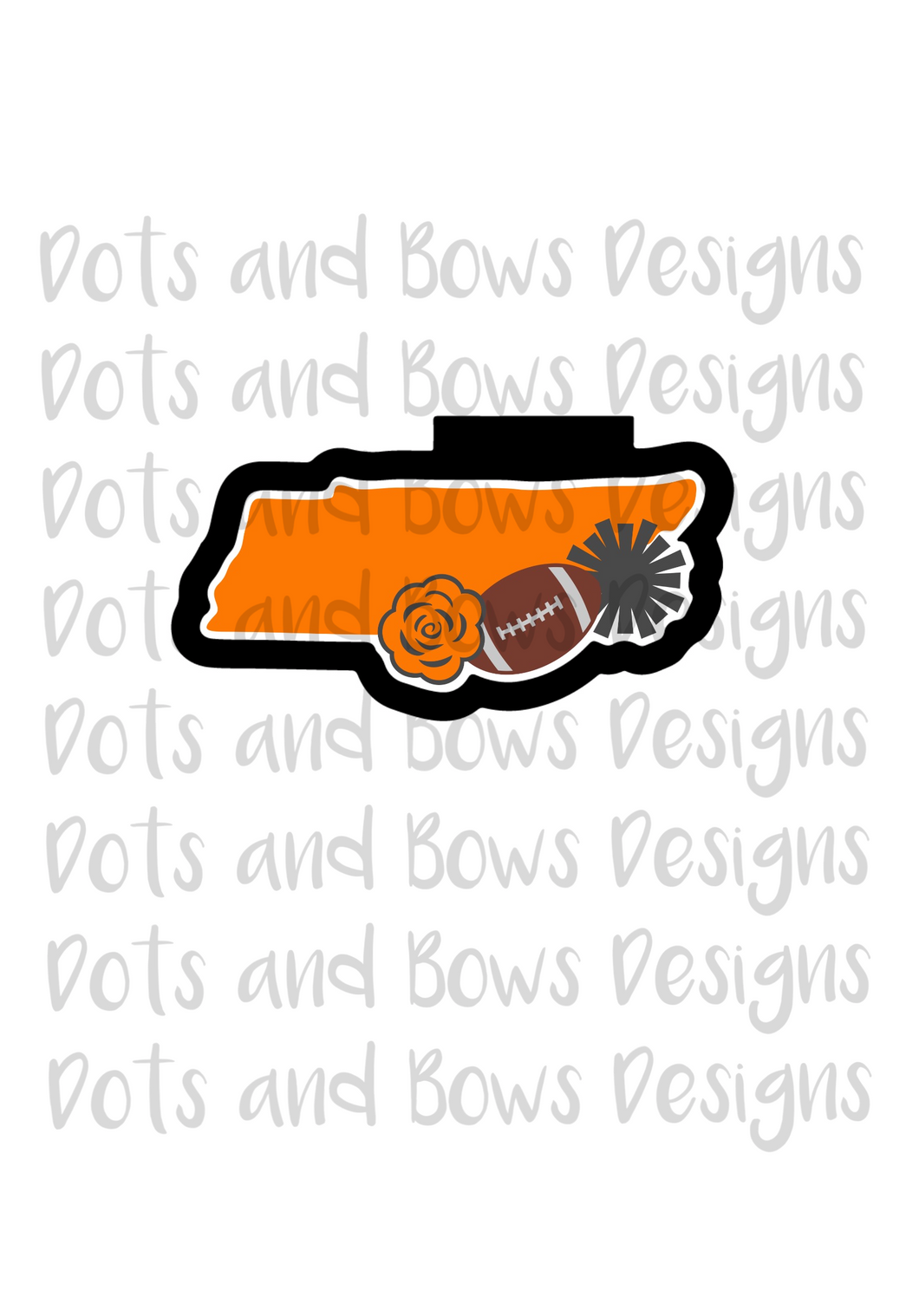 Tennessee Football Cutter - Dots and Bows Designs