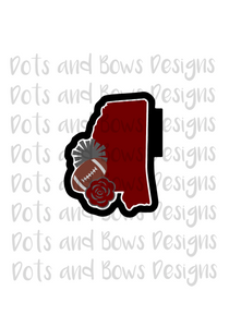 Mississippi Football Cutter - Dots and Bows Designs