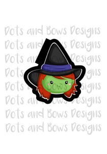 Wicked Witch Face Cutter - Dots and Bows Designs