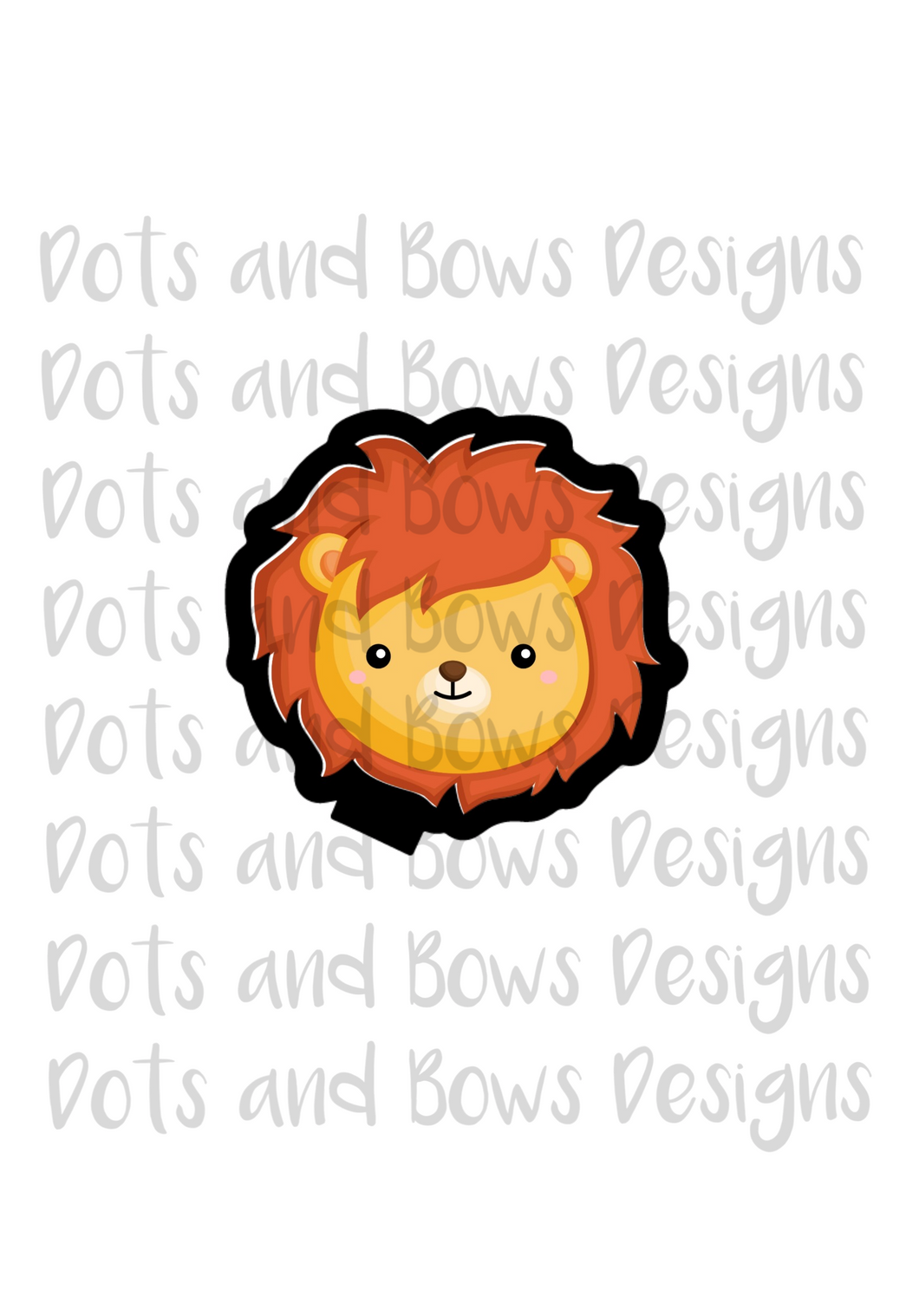 Cowardly Lion Face Cutter - Dots and Bows Designs