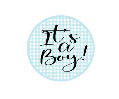Its a Boy Gingham Package Tags - Dots and Bows Designs