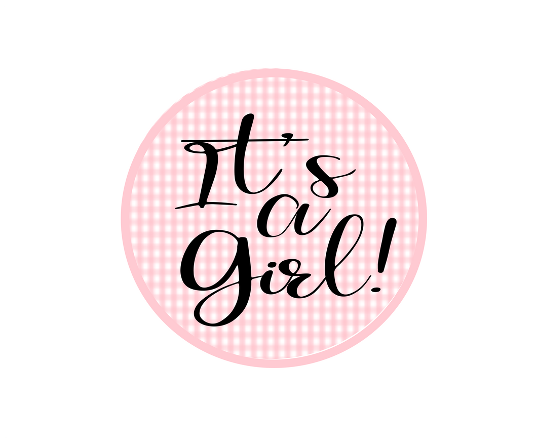 Its a Girl Gingham Package Tags - Dots and Bows Designs
