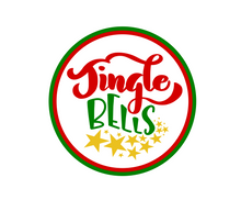 Load image into Gallery viewer, Jingle Bells Green/Red Package Tags - Dots and Bows Designs