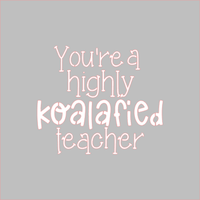 Koalafied Teacher Stencil - Dots and Bows Designs