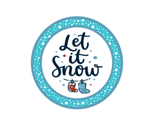 Load image into Gallery viewer, Let It Snow w Snow Package Tags - Dots and Bows Designs