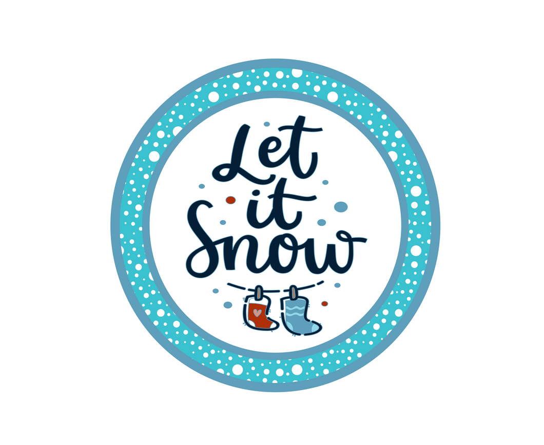 Let It Snow w Snow Package Tags - Dots and Bows Designs