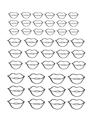 Lips Icing Transfer Sheets - Dots and Bows Designs