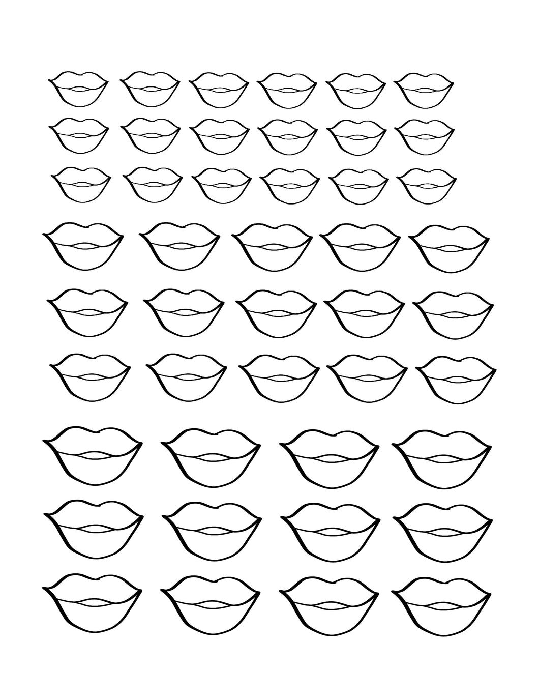 Lips Icing Transfer Sheets - Dots and Bows Designs