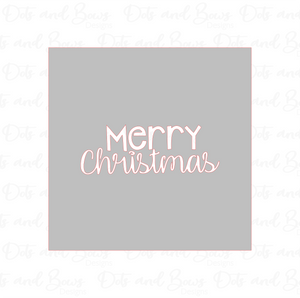 Merry Christmas Stencil - Dots and Bows Designs