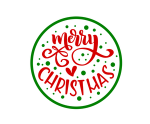 Merry Christmas Green Package Tags - Dots and Bows Designs