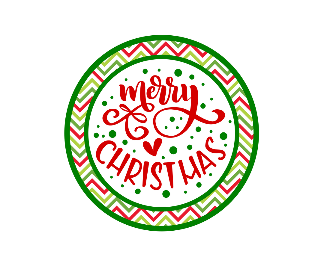 Merry Christmas Green Chevron Package Tags - Dots and Bows Designs
