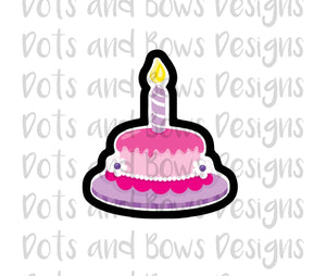 Single Layer Birthday Cake Cutter - Dots and Bows Designs