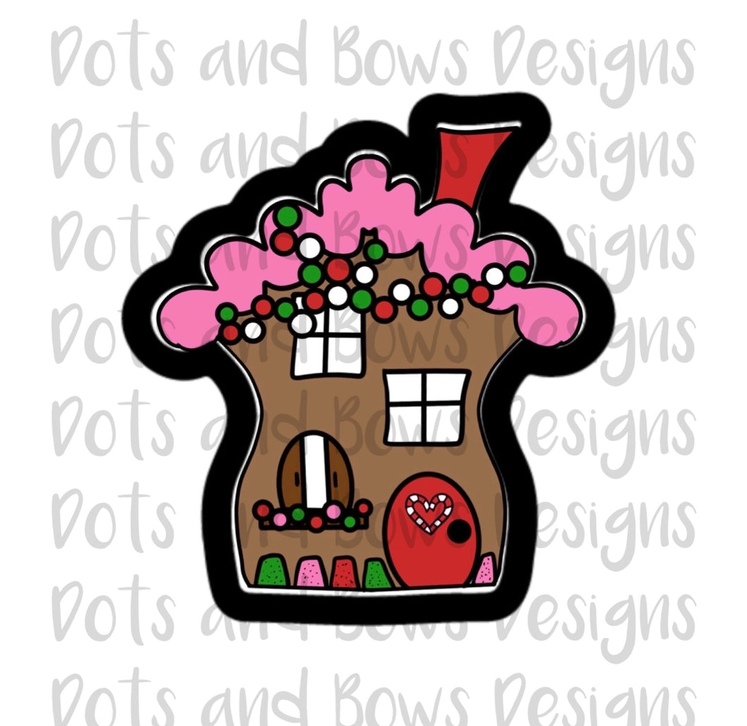Wonky Gingerbread House Cutter - Dots and Bows Designs