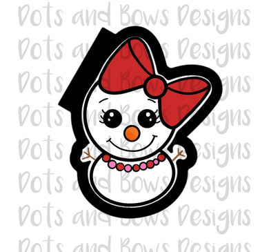 Chubby Girl Snowman Cutter - Dots and Bows Designs