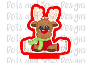 Skating Reindeer Cutter - Dots and Bows Designs