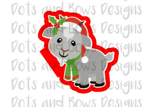 Christmas Goat Cutter - Dots and Bows Designs