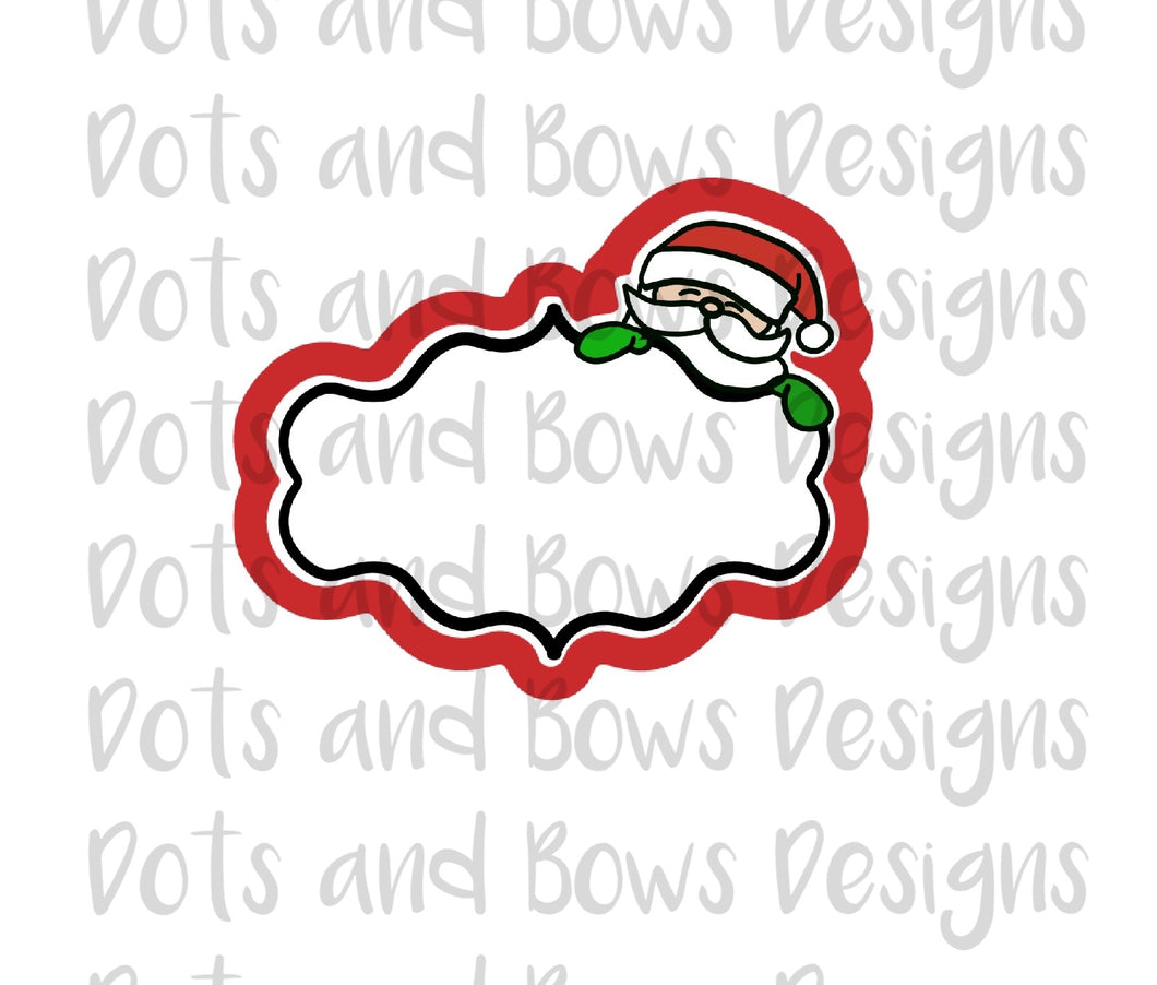 Santa Scalloped Plaque Cutter - Dots and Bows Designs