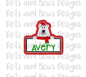 Polar Bear Plaque Cutter - Dots and Bows Designs