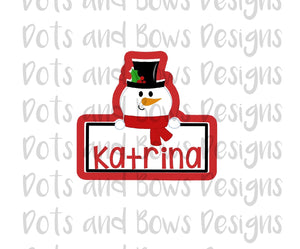 Snowman Plaque Cutter - Dots and Bows Designs