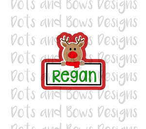 Reindeer Plaque Cutter - Dots and Bows Designs