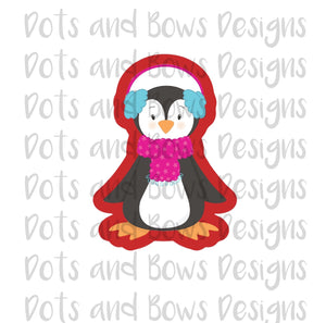 Earmuff Penguin Cutter - Dots and Bows Designs