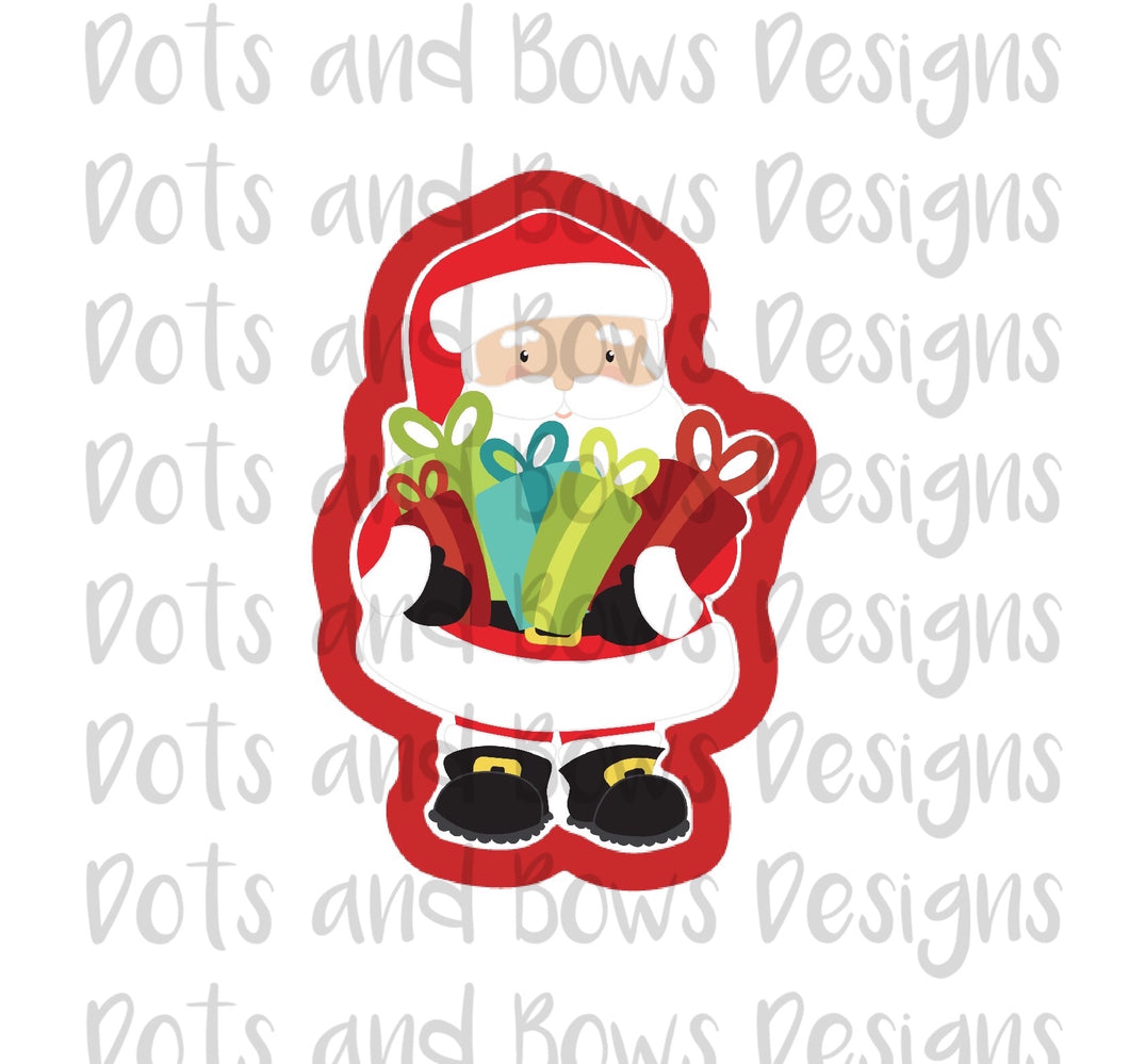 Santa w/ Presents Cutter - Dots and Bows Designs