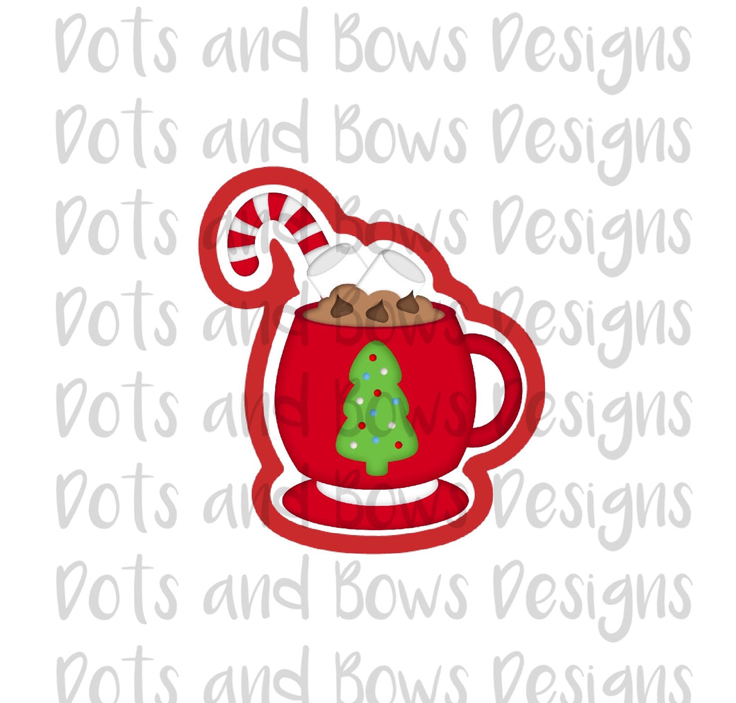 Candy Cane Cocoa Cutter - Dots and Bows Designs
