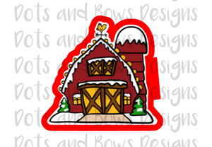 Christmas Barn Cutter - Dots and Bows Designs