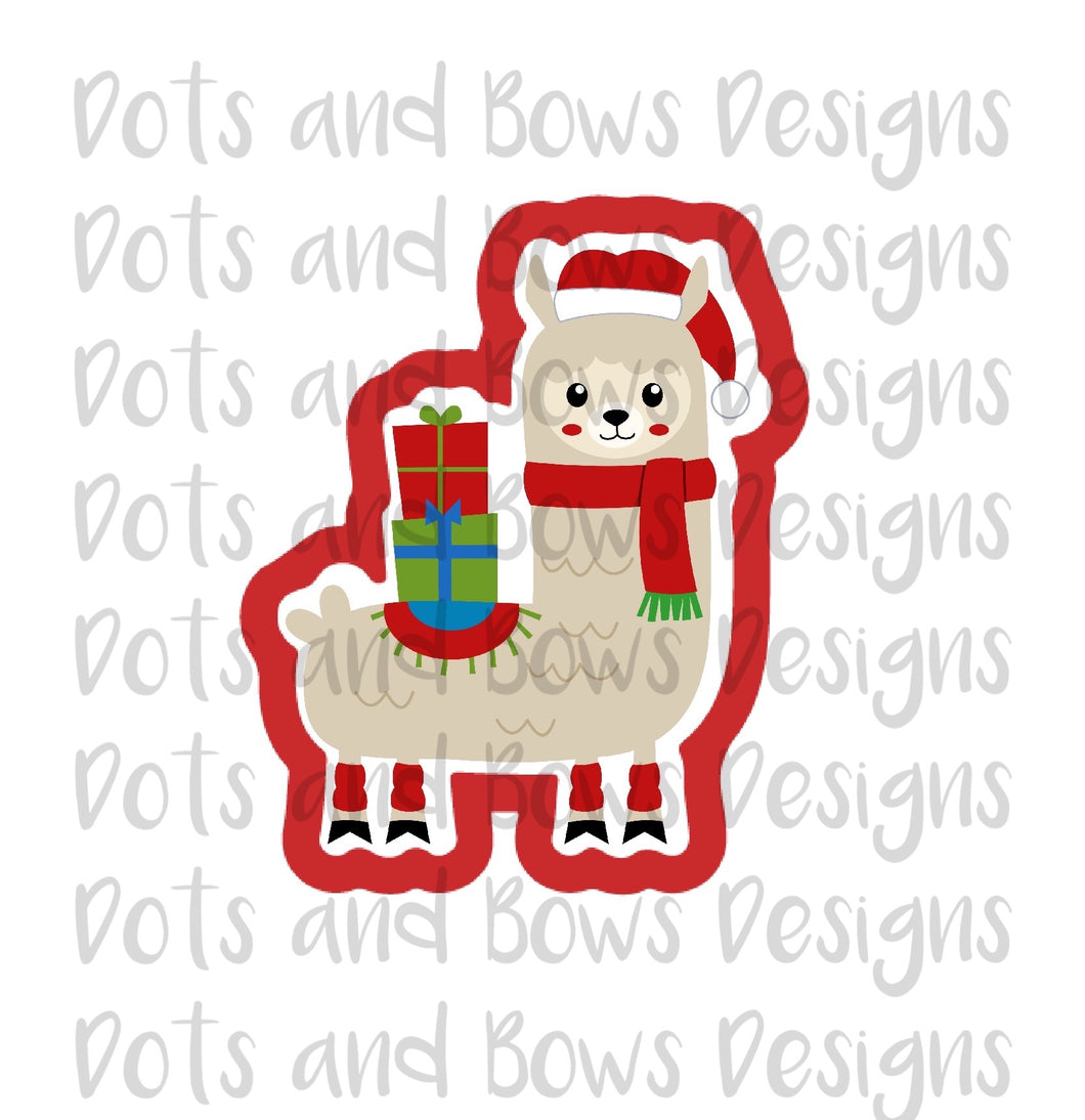 Christmas Llama Cutter - Dots and Bows Designs
