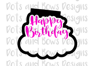 Happy Birthday Scalloped Cutter - Dots and Bows Designs