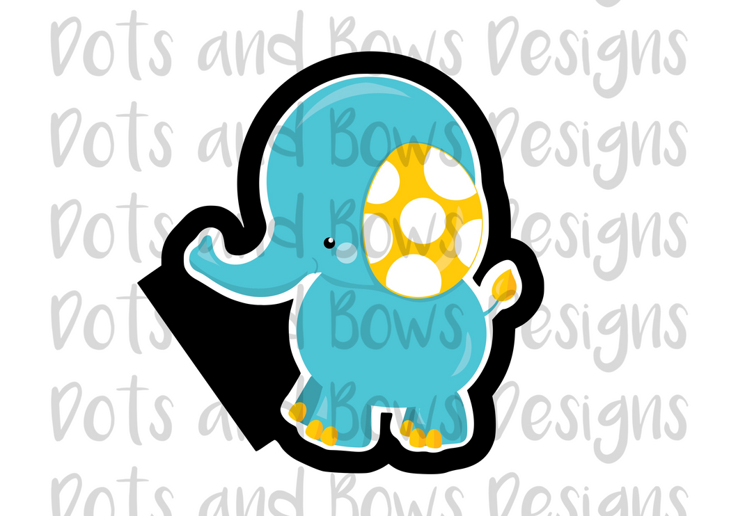 Baby Elephant Cutter - Dots and Bows Designs