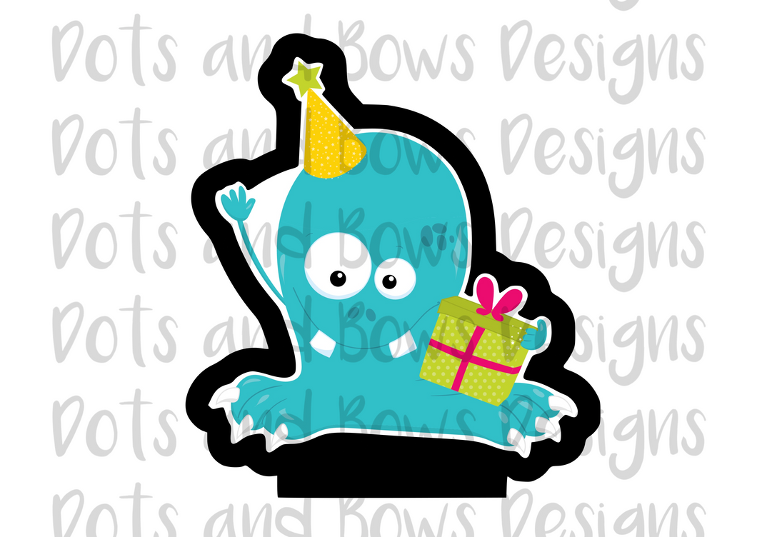 Birthday Monster #1 Cutter - Dots and Bows Designs