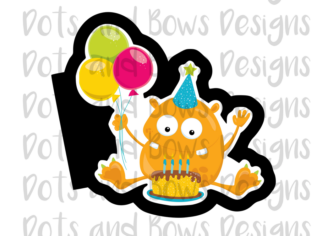 Birthday Monster #2 Cutter - Dots and Bows Designs