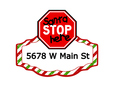 Santa Stop Here Cutter - Dots and Bows Designs