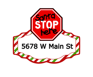Santa Stop Here Cutter - Dots and Bows Designs