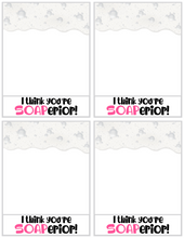 Load image into Gallery viewer, Soaperior Backer Card 4x5 - Dots and Bows Designs