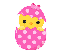 Load image into Gallery viewer, Girl Chick in Egg Cutter - Dots and Bows Designs