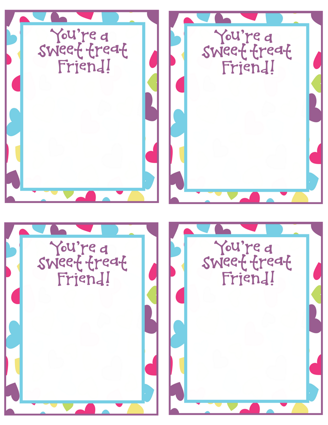 Sweet Treat Friend VDay Card 4x5 - Dots and Bows Designs